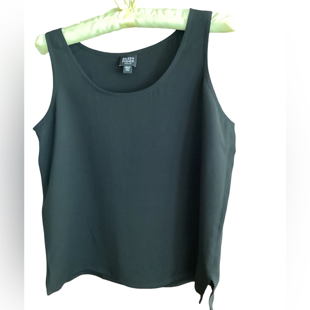 🌺 Eileen Fisher Black Tank Top Size MP - Picture 4 of 6